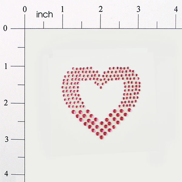 Peel-N-Glitz Heart Applique/Patch - Fuchsia Fuchsia Sequin & Beaded Appliques