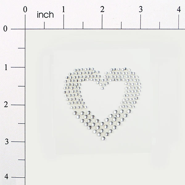 Peel-N-Glitz Heart Applique/Patch - Fuchsia Silver Sequin & Beaded Appliques