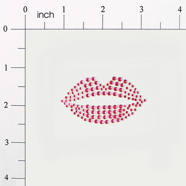 Peel-N-Glitz Lips Applique/Patch - Fuchsia Fuchsia Sequin & Beaded Appliques