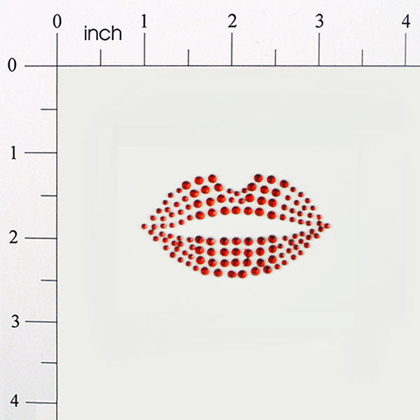 Peel-N-Glitz Lips Applique/Patch - Fuchsia Red Sequin & Beaded Appliques