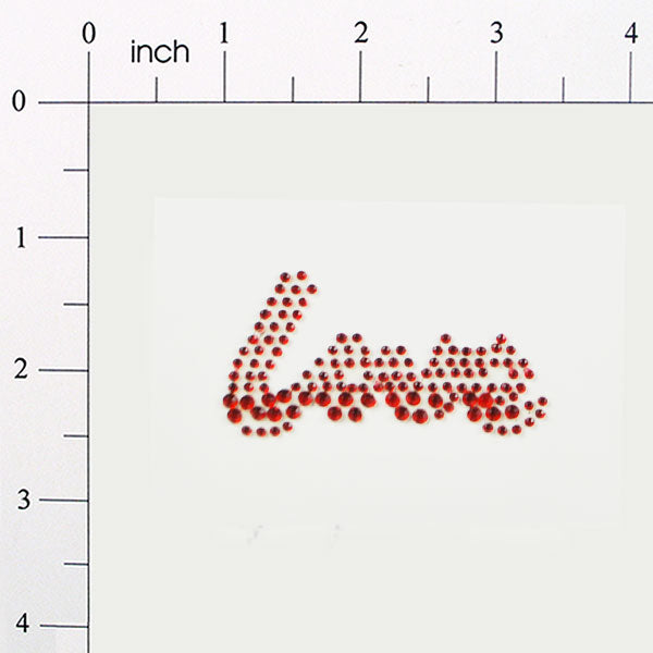 Peel-N-Glitz 'Love' Applique/Patch - Fuchsia Red Sequin & Beaded Appliques