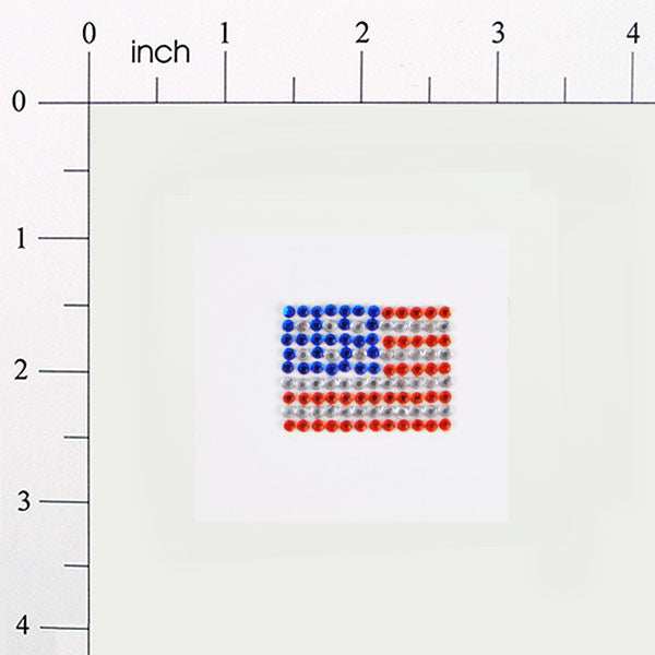 Peel-N-Glitz American Flag Applique/Patch - Red, White, Blue - Red White and Blue Sequin & Beaded Appliques