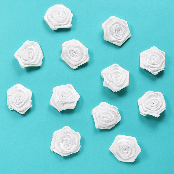 Rosette - White - Large - 12 pcs. White Appliques