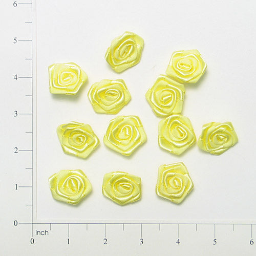 Rosette - White - Large - 12 pcs. Yellow Appliques