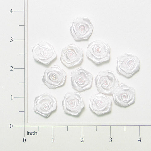 Rosette - Medium - Pack of 12 White Flower Appliques
