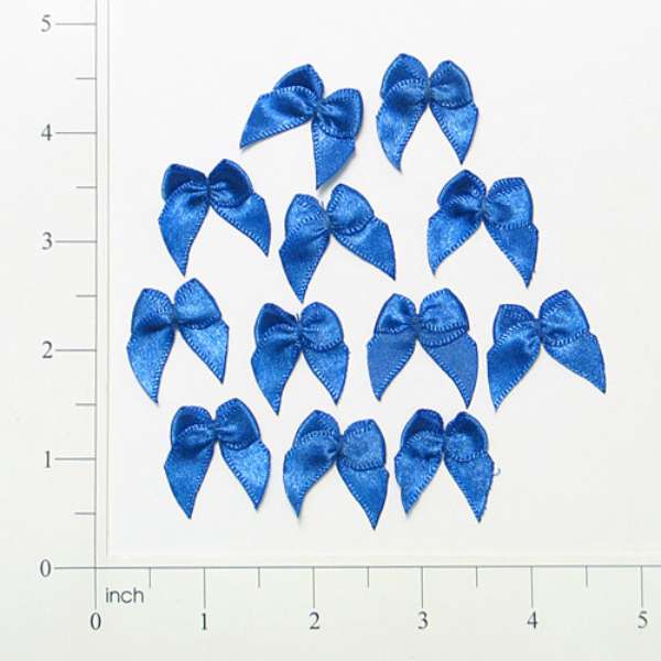 Craft Accent Bows - Pack of 12 Royal Blue Sequin & Beaded Appliques