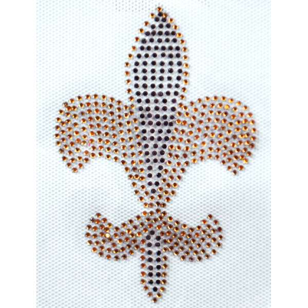 Rhinestone Transfer Fleur de Lis Iron-on Applique/Patch - Gold/Black Appliques