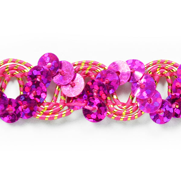 Oona 3 Yard Ric Rac Cord & Zig Zag Hologram Sequin Trim Spool Trims & Fringes