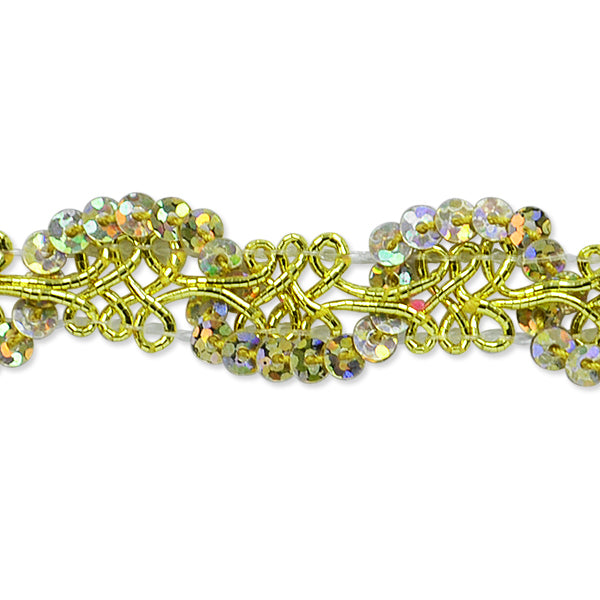 Lila 3 Yard Sequin Loop Braid Trim Spool Trims & Fringes