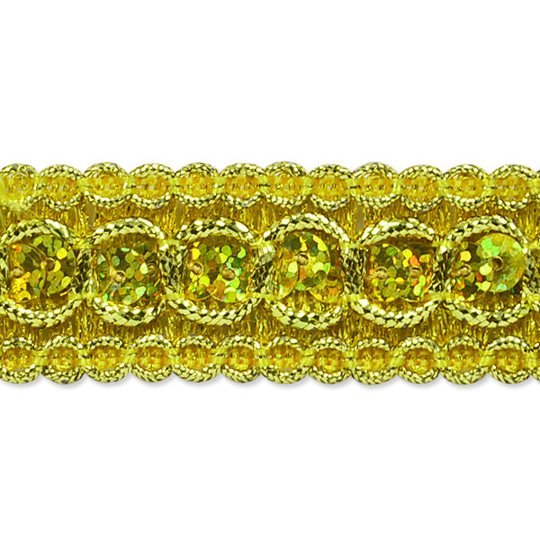 Trish 3 Yard Sequin Metallic Braid Trim Spool Sequin Trims & Fringes