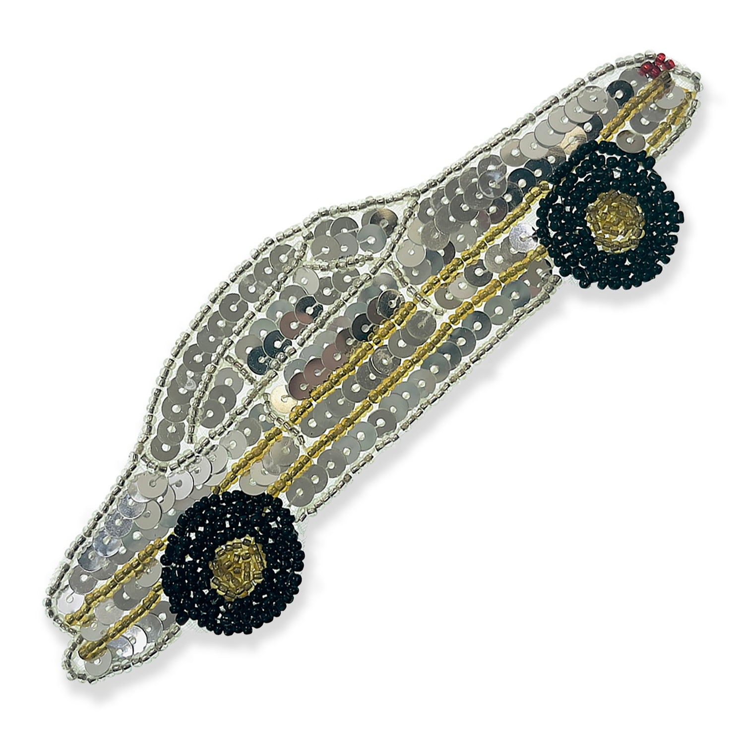 Auto Coupe Sequin Applique - Silver Sequin & Beaded Appliques