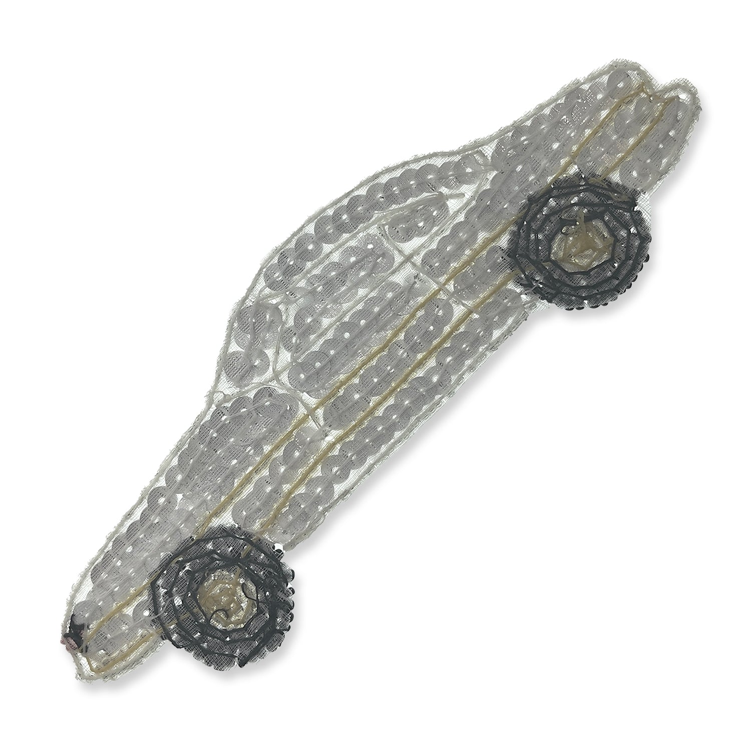 Auto Coupe Sequin Applique - Silver Sequin & Beaded Appliques