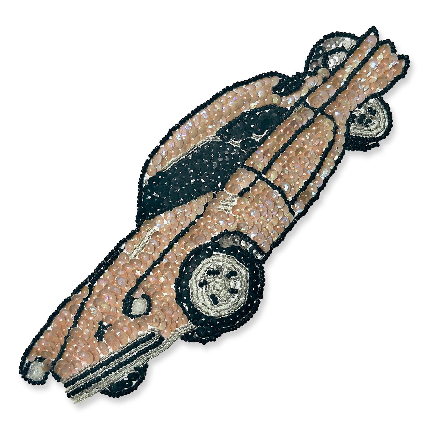 Classic Auto Thunderbird Sequin Applique/Patch - Topaz Sequin & Beaded Appliques