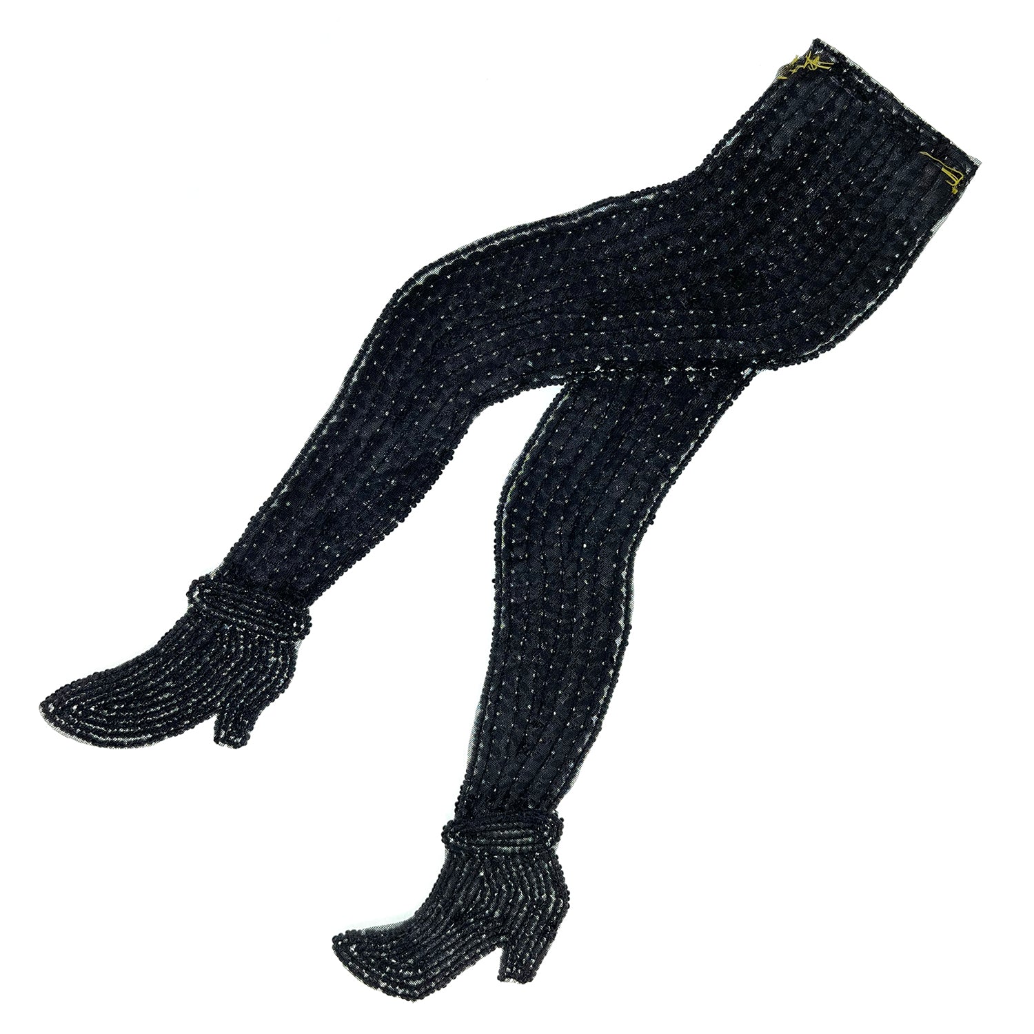 Large Stepping in Style Sequin Applique - Black Sequin & Beaded Appliques