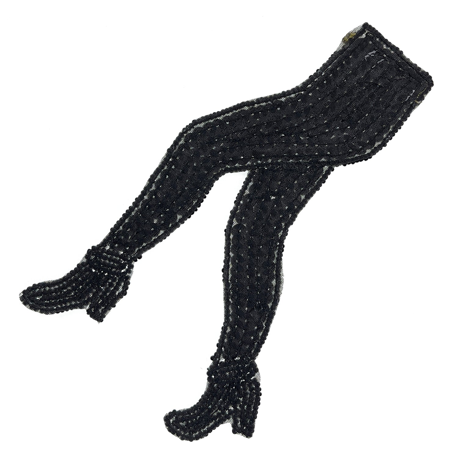 Small Stepping in Style Sequin Applique - Black Sequin & Beaded Appliques