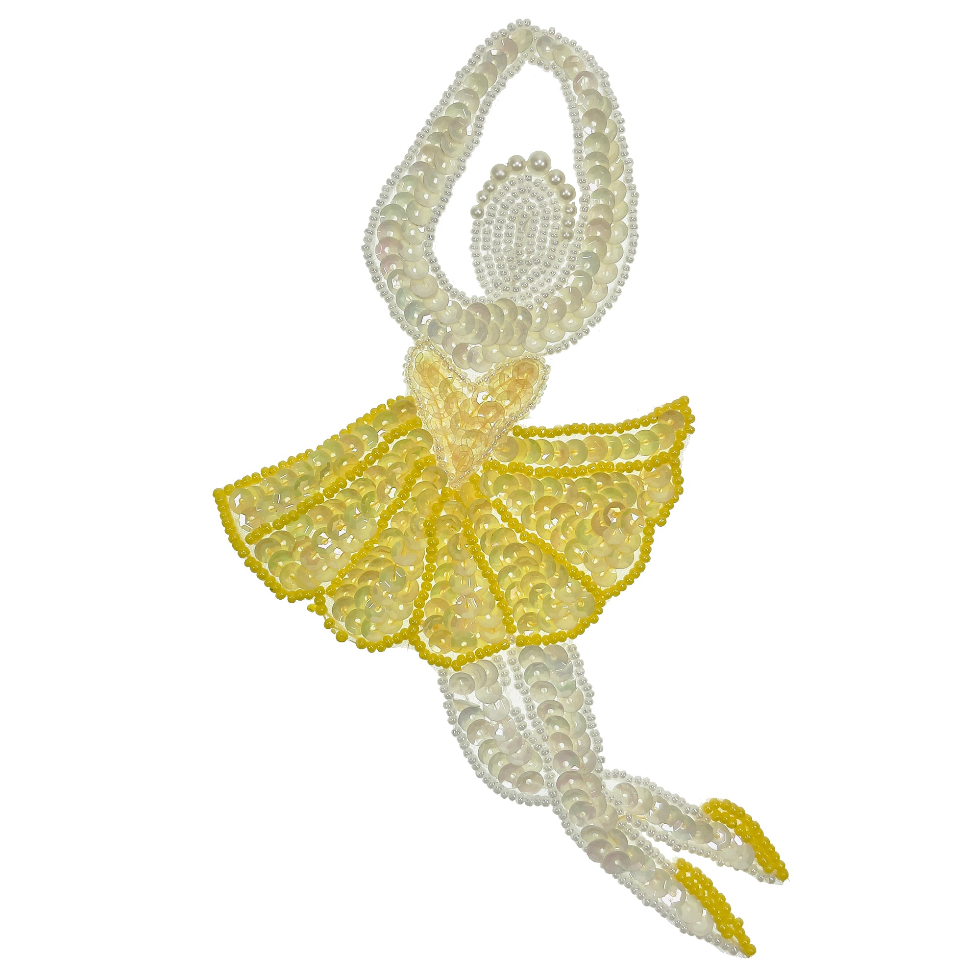 Large Ballerina Sequin Applique Yellow Sequin & Beaded Appliques