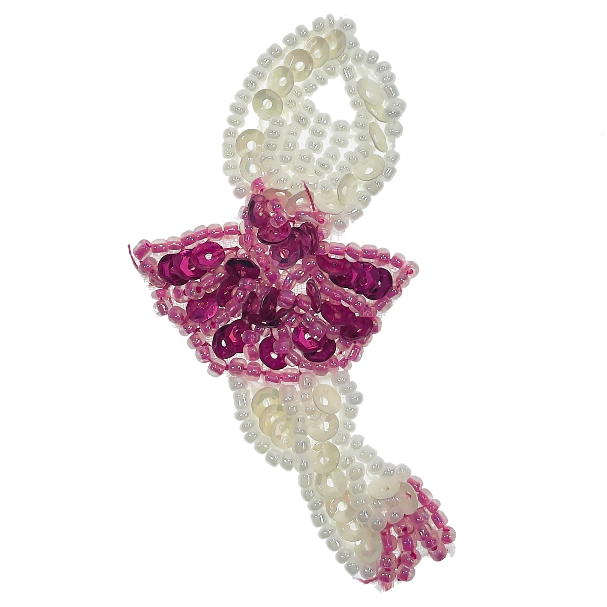Mini Ballerina Sequin Applique 2 3/4" x 1 1/2" Fuchsia Sequin & Beaded Appliques