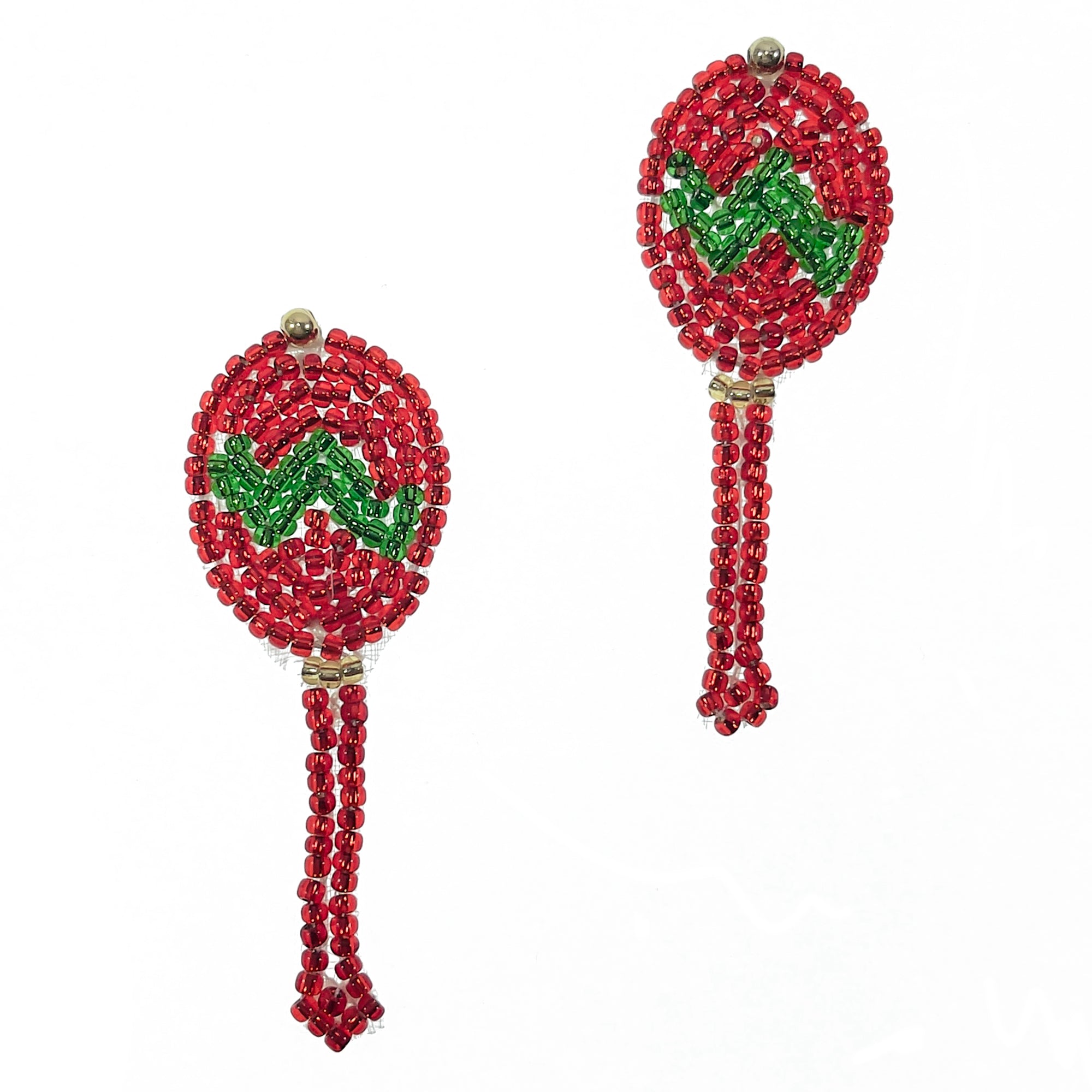 Maracas Sequin Applique (Pack of 2) - Red/Green Sequin & Beaded Appliques