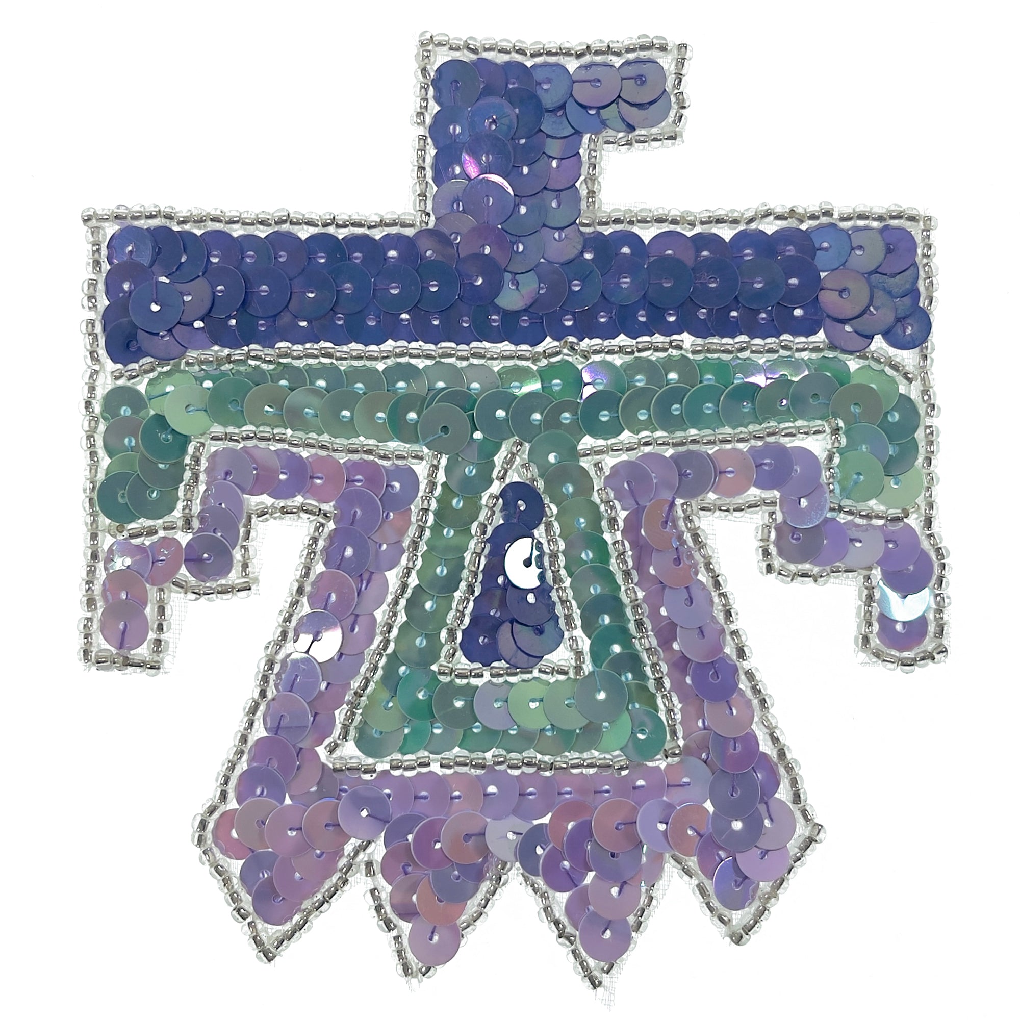 Medium Thunderbird Sequin Applique - Multi Colors Sequin & Beaded Appliques