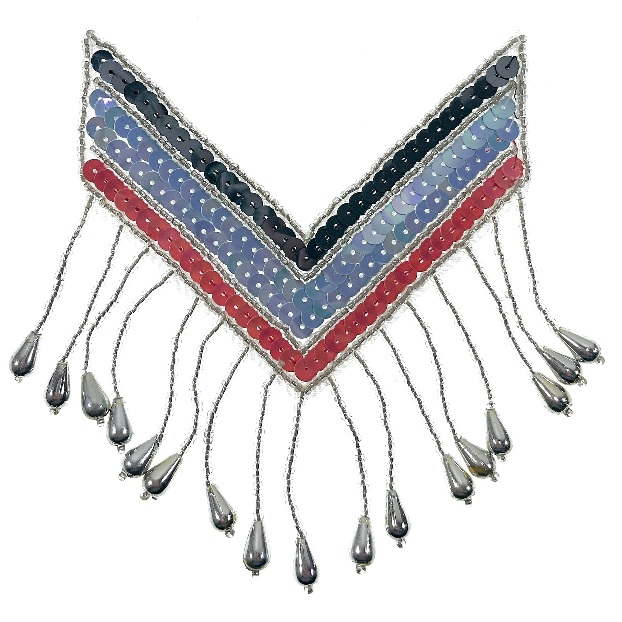 Medium Rio Rancho Chevron Epaulet Sequin Appliquet - Multi Colors Sequin & Beaded Appliques