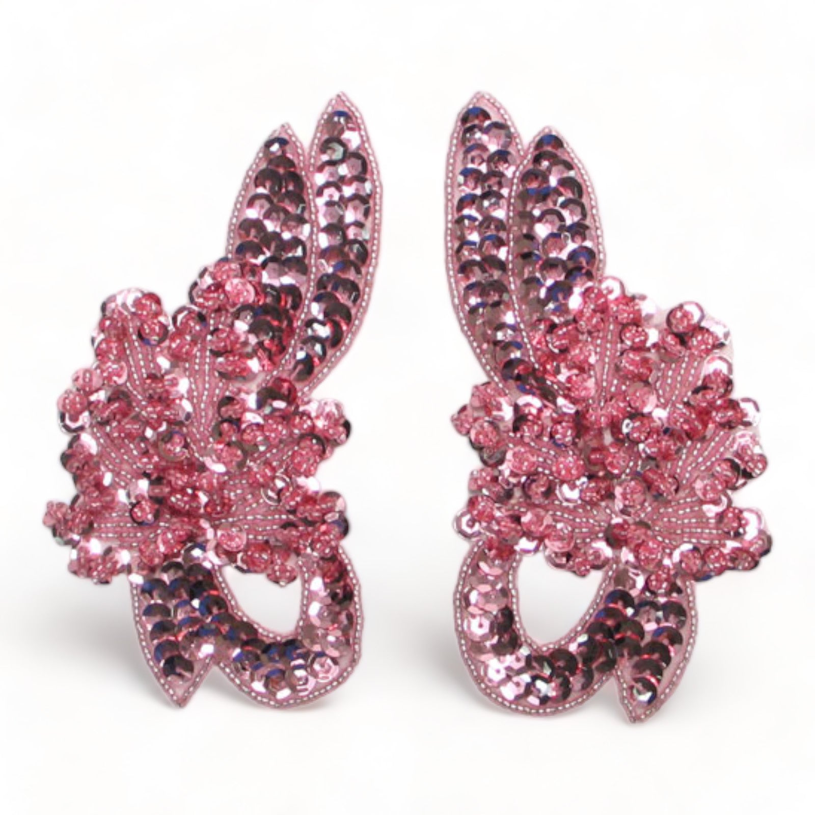 Swan Sequin Applique/Patch Pack of 2 - SM101-09 - Mauve Sequin & Beaded Appliques