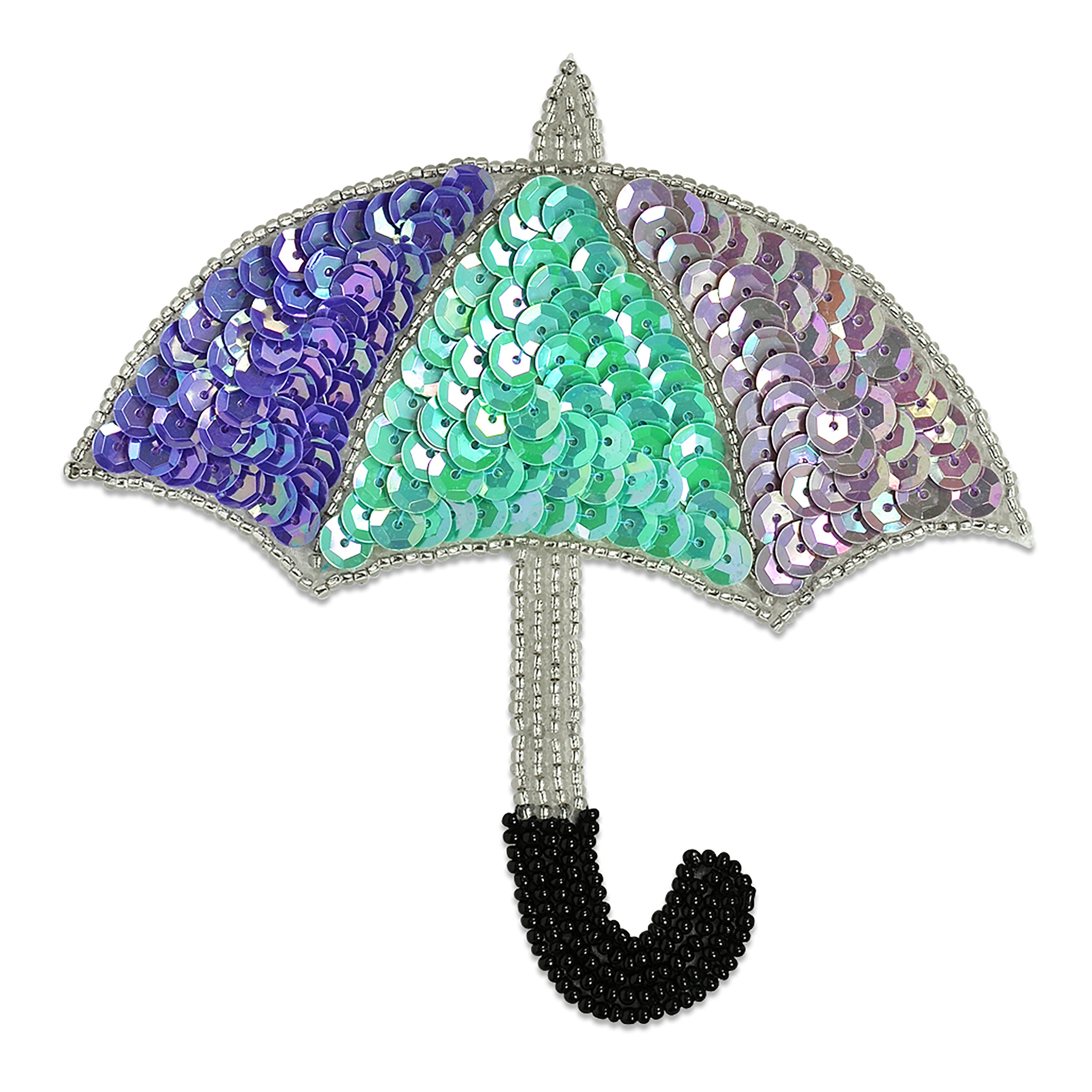 Umbrella Sequin Applique/Patch - Multi Colors Sequin & Beaded Appliques