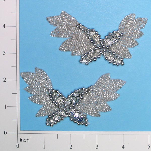 Flower With Swag Sequin Applique/Patch Pack of 2 Sequin & Beaded Appliques