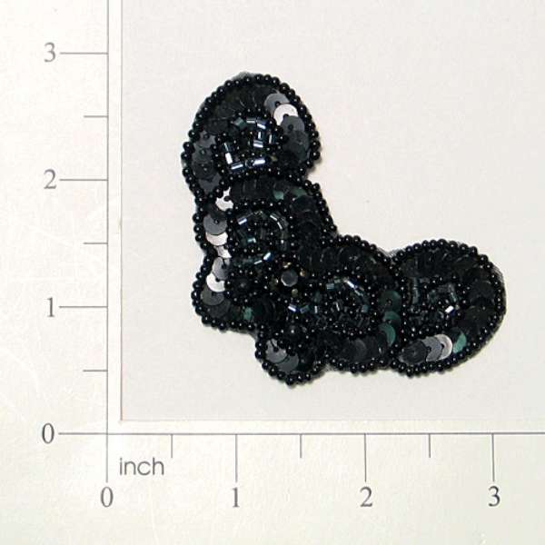 Butterfly Swag Sequin Applique/Patch Black Sequin & Beaded Appliques