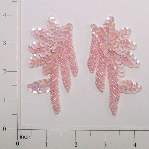 Floral Swag Sequin Applique/Patch Pack of 2 Rose Sequin & Beaded Appliques