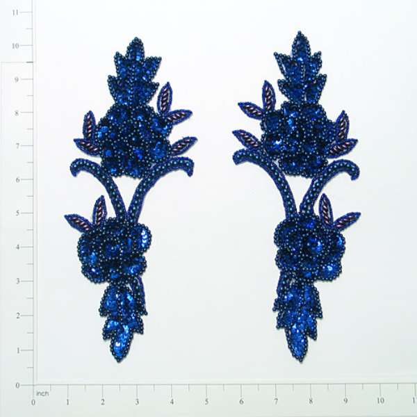 Rose Vine Sequin Applique/Patch Pack of 2 Sequin & Beaded Appliques