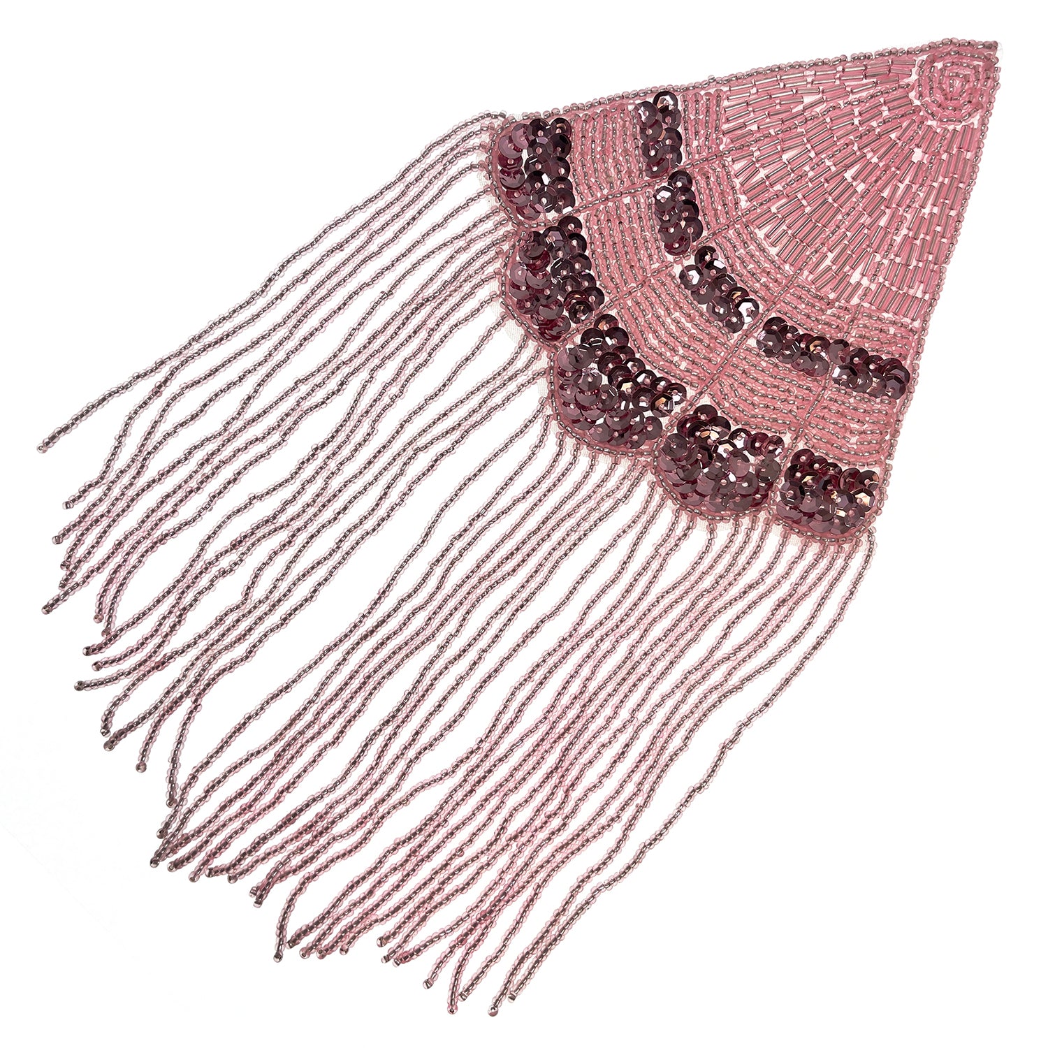 Triangle With Fringe Applique/Patch Multi Colors Sequin & Beaded Appliques