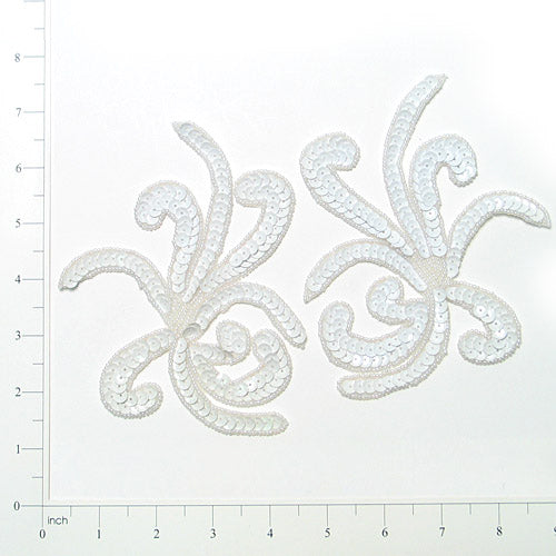 Octopus Sequin Applique Pack of 2 - Chalk White Sequin & Beaded Appliques