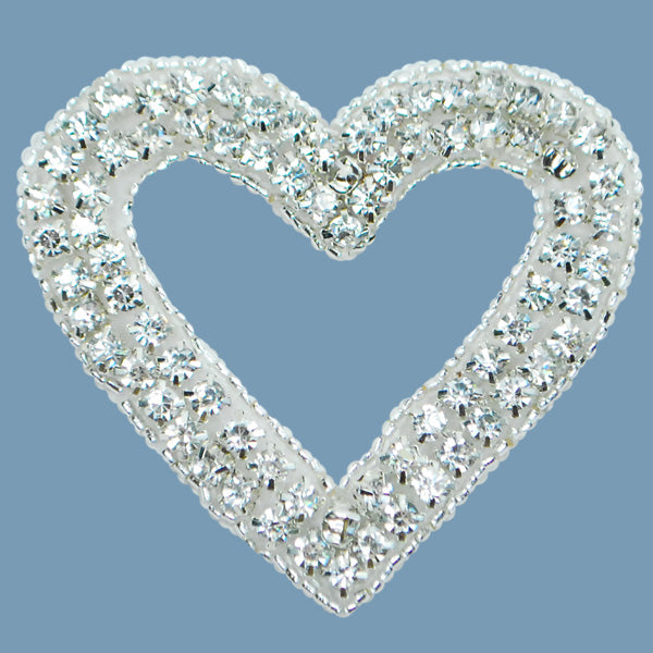 Heart Rhinestone Applique/Patch - Crystal Sequin & Beaded Appliques