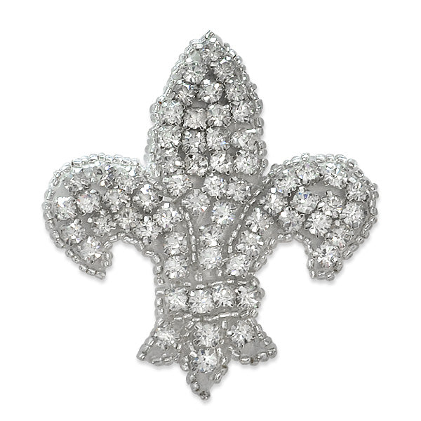 Rhinestone Fleur De Lis Applique/Patch - Crystal Appliques