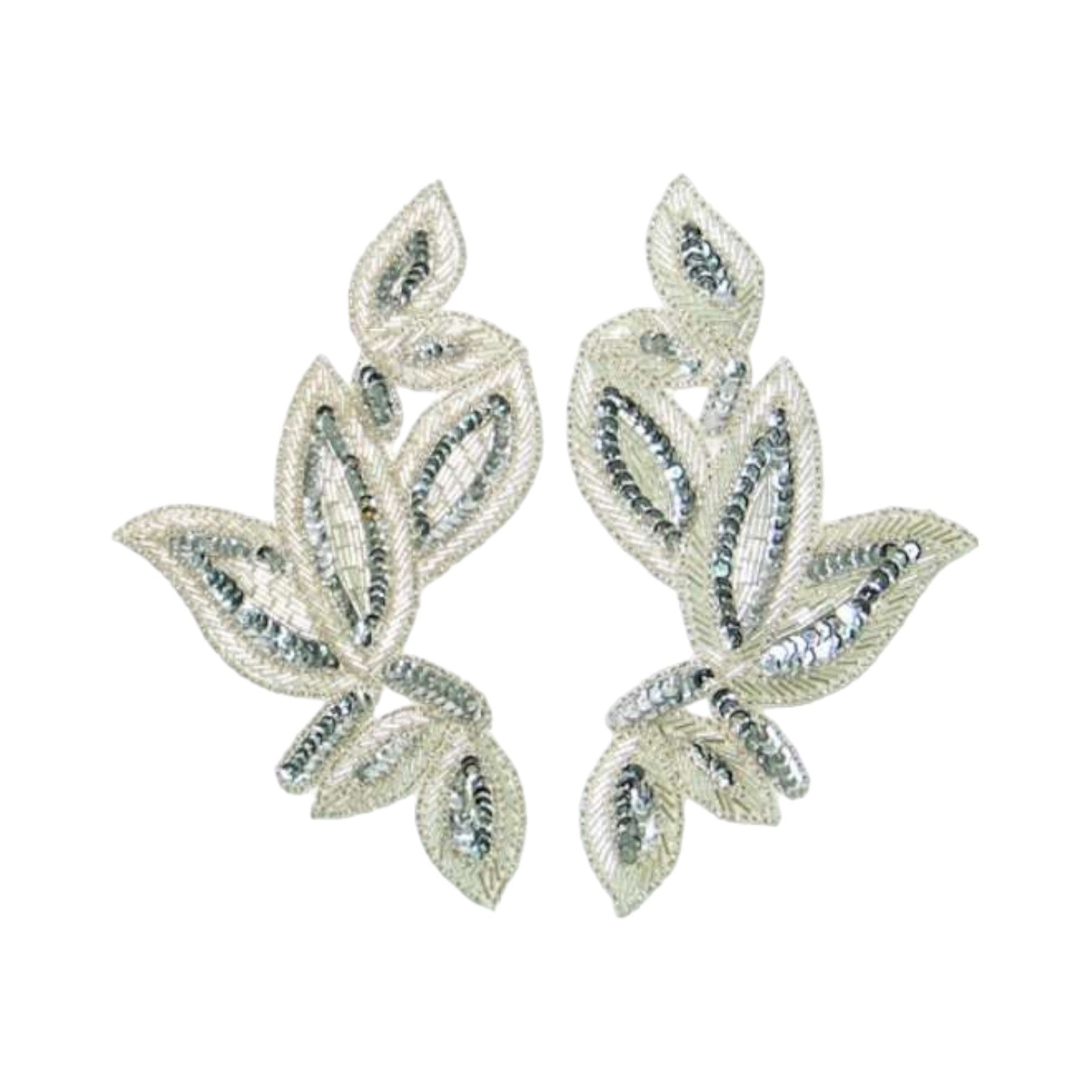 Foliage Sequin Applique/Patch Pack of 2 Sequin & Beaded Appliques