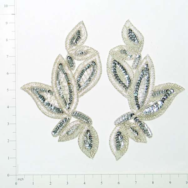 Foliage Sequin Applique/Patch Pack of 2 Sequin & Beaded Appliques