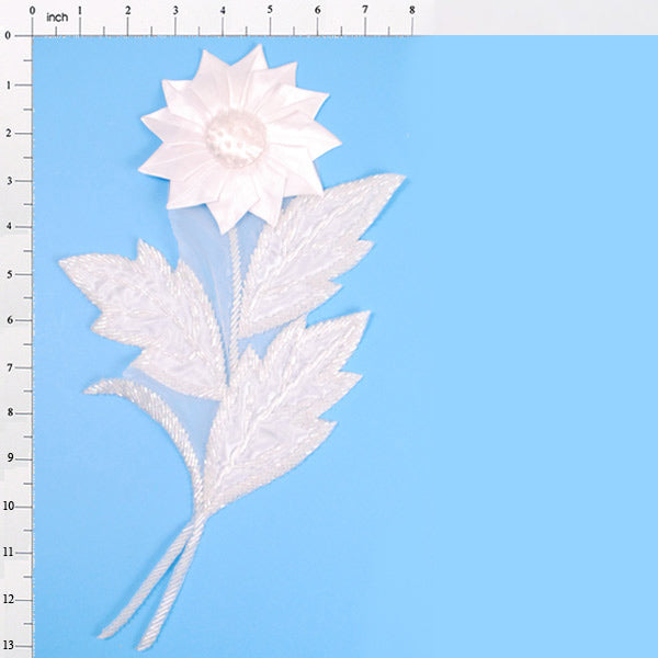 Sunflower Applique/Patch 9 1/2" x 7" Crystal Aurora Borealis Sequin & Beaded Appliques