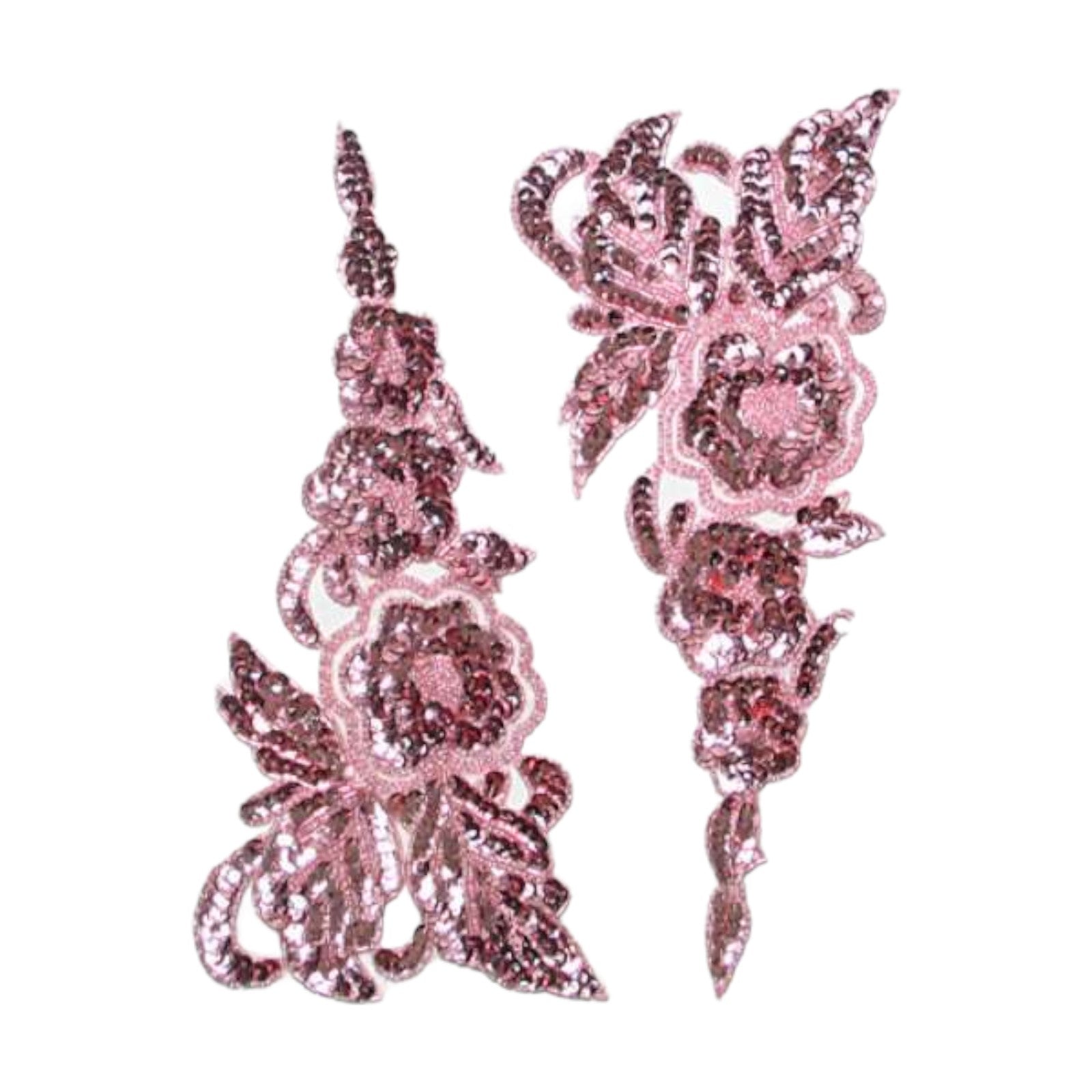 Trailing Glory Sequin Applique/Patch Pack of 2 - Mauve Sequin & Beaded Appliques