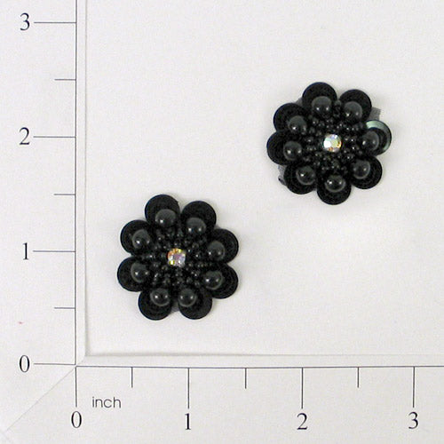 Mini Marigold Sequin Applique/Patch Pack of 2 Black Sequin & Beaded Appliques