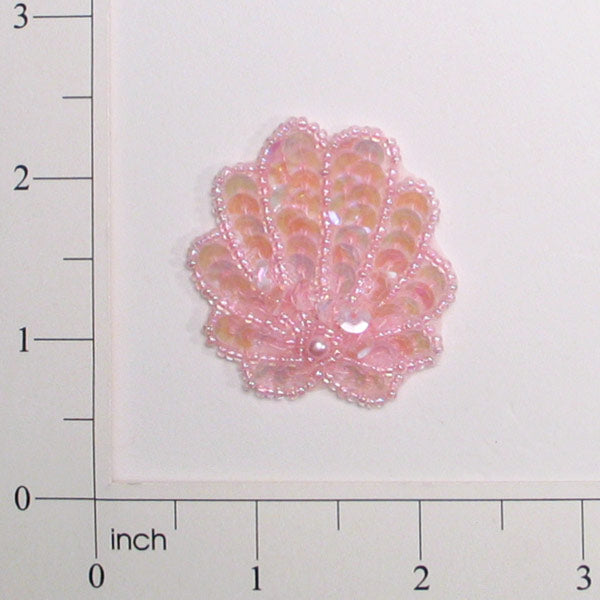 Small Shell Sequin Applique/Patch Light Pink Sequin & Beaded Appliques