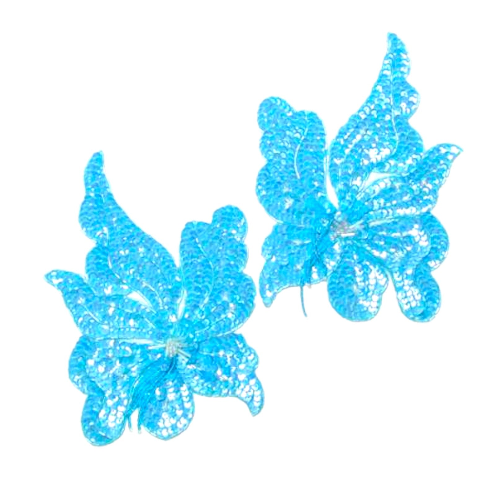 Orchid Sequin Applique Pack 2 Pack 8" x 6" Light Blue Sequin & Beaded Appliques