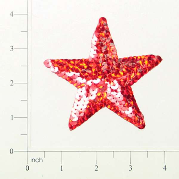 Prism Star Sequin Applique/Patch Red Sequin & Beaded Appliques