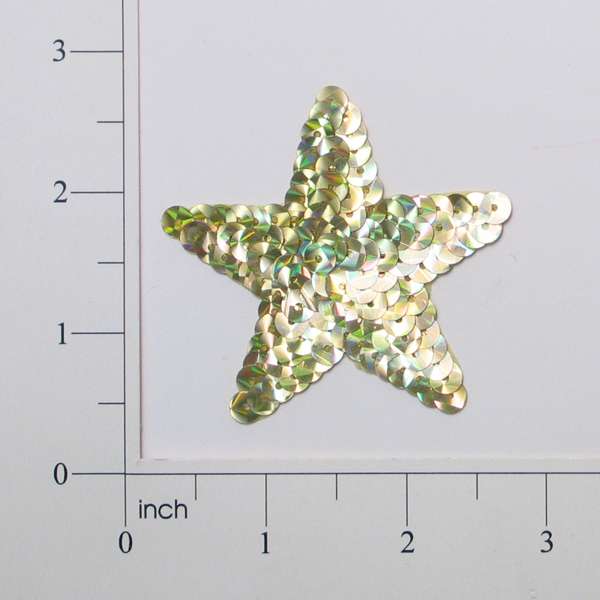 Prism Star Sequin Applique/Patch Gold Sequin & Beaded Appliques