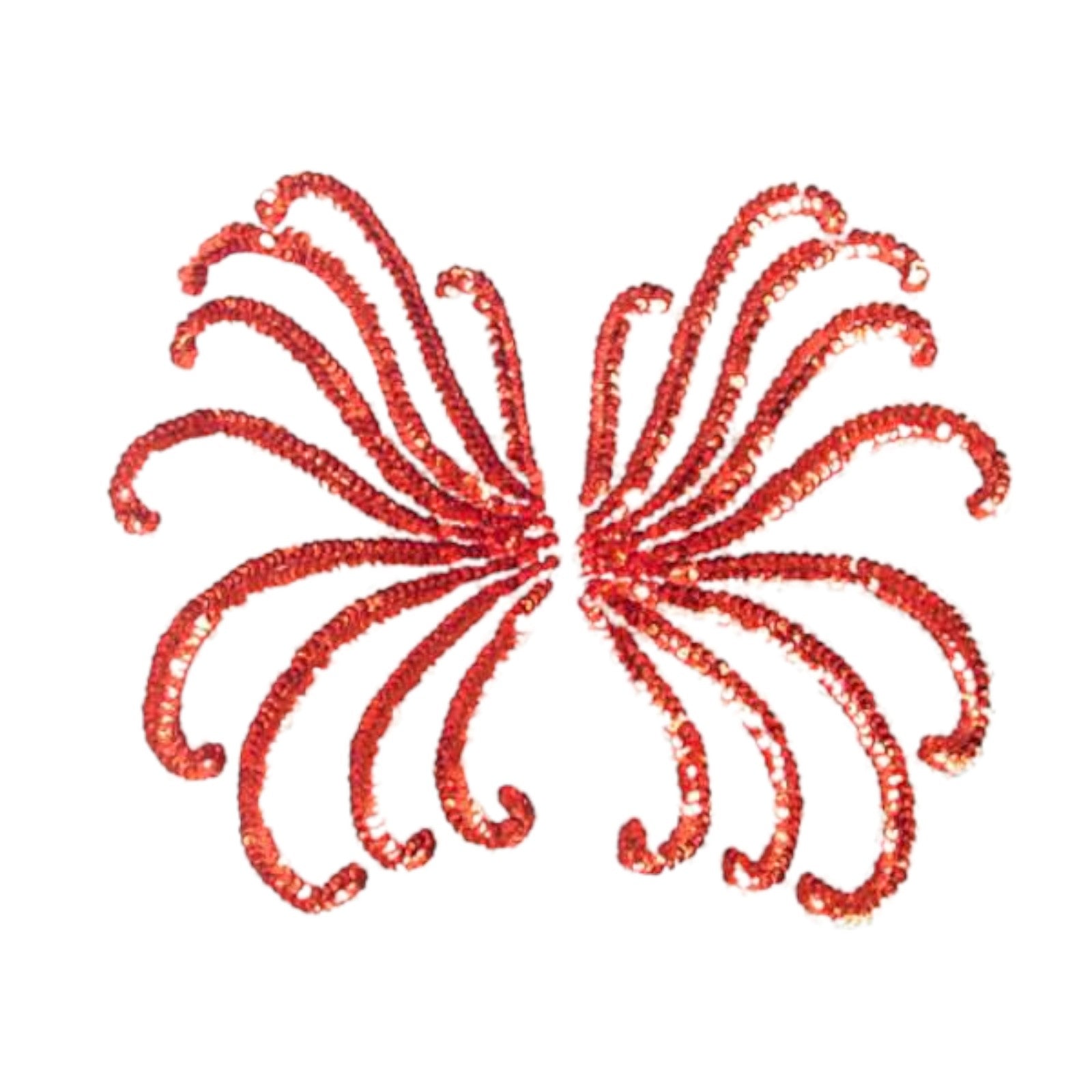 10 3/4" x 6 1/2" Swirl Sequin Applique/Patch Pack of 2 Red Multi Sequin & Beaded Appliques