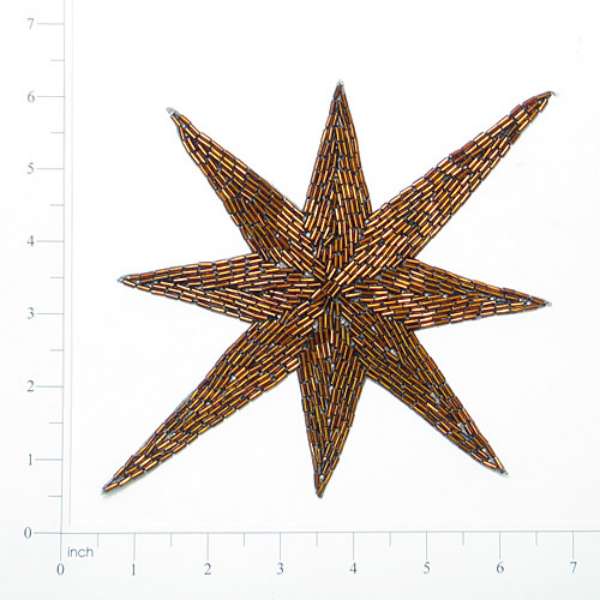 North Star Beaded Applique/Patch Bronze Star Appliques