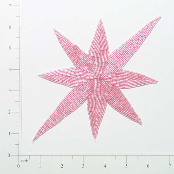 North Star Beaded Applique/Patch Pink Star Appliques