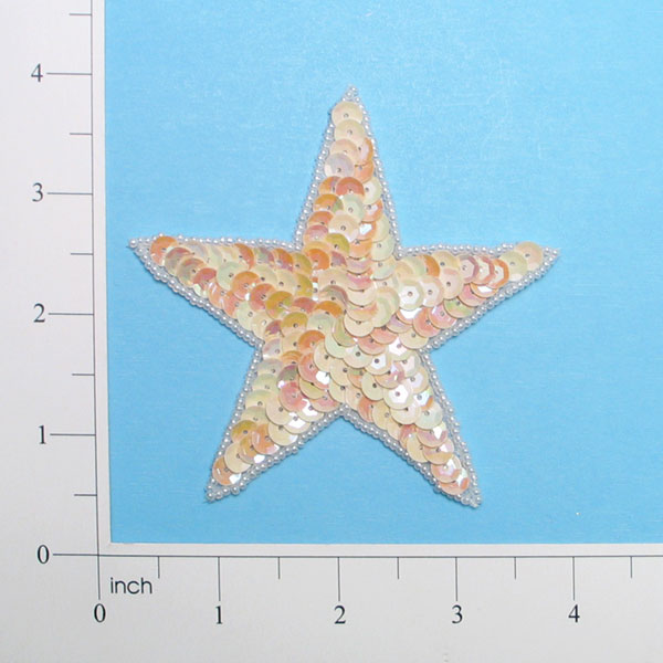 Sequin Star Applique 3 1/2" Topaz Sequin & Beaded Appliques