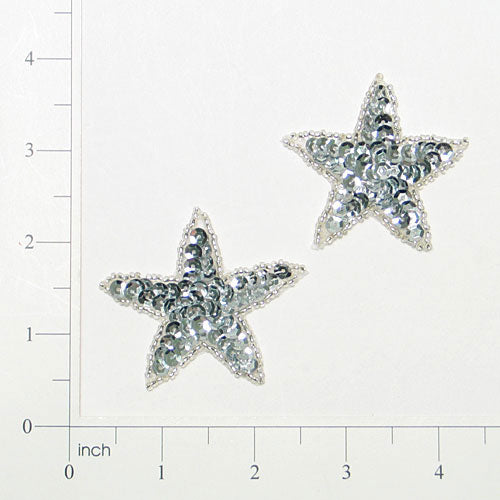 Star Sequin Applique/Patch Pack of 2 Sequin & Beaded Appliques