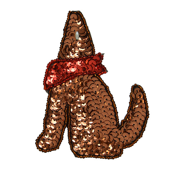 4" x 3" Coyote Sequin Applique/Patch Brown Appliques
