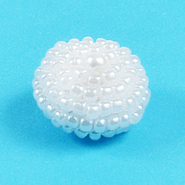 5/8" x 5/8" Beaded Button White Buttons & Closures